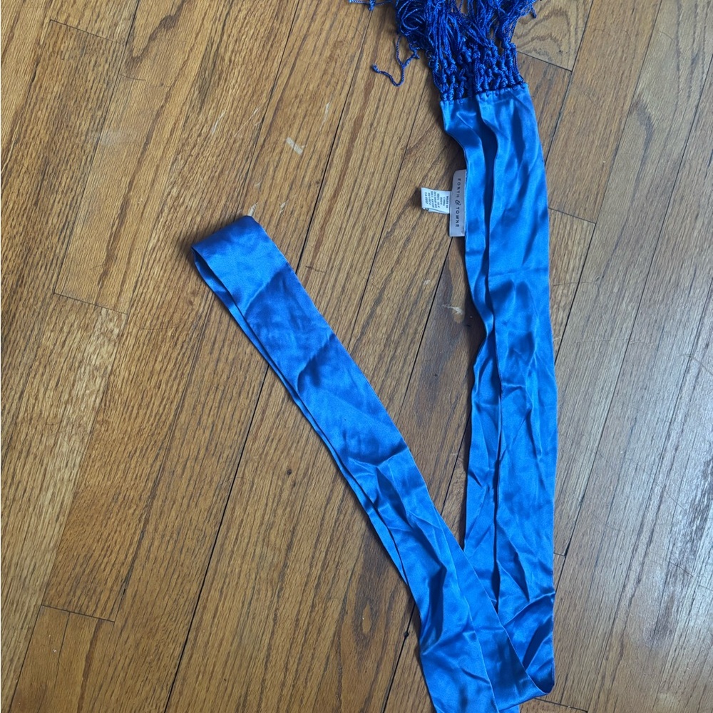 Forth & Towne Vibrant Blue Silk Scarf